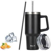 BAG.IT Tumbler with Straw and Lid, Leak Proof Stainless Stee