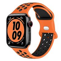 Higgs Sport Strap Compatible with Apple Watch Strap 44mm 45mm 46mm 42mm 49mm 40mm 38mm 41mm, Breathable Silicone Double Hole Band for iWatch Strap Series 10 9 8 7 6 5 4 3 2 1/SE/Ultra