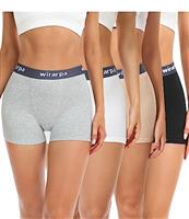 wirarpa Women's Cotton Boxer Briefs 3" Inseam Ladies Safety Boxer Shorts Anti Chafing Boyshorts Panties 4 Pack