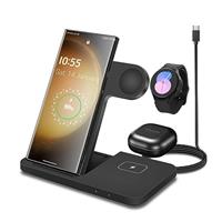 FDGAO 3 in 1 Wireless Charger 15W Wireless Charging Stand Station Foldable for Samsung Galaxy S25/S24/S23/S22/S21/S20 Ultra/S10/S9,Note20/10, Galaxy Buds, Galaxy Watch7/6/5 Pro/5/4/3/Active 2/1