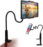 HGLCM Tablet Stand Holder, Mount Holder Clip with Grip Compatible with ipad iPhone/Nintendo Switch/Samsung Galaxy Tabs/Amazon Kindle Fire HD - Black
