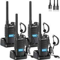 JUCJET EP31 (4 pieces) Walkie Talkies IP54 waterproof, 16 Channel Handheld Walkie Talkies PMR446 ith 2-in-1 Type-C Charging Cable&USB Charging Station