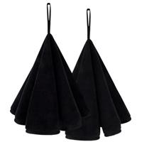VIVOTE Hand Towels with Loop Super Soft Absorbent Microfibre Hand Towel Quick-Drying Carbon Fibre Round Kitchen Hand Towels, Hanging Hand Towels for Bathroom (Grey, 2pack 50 * 50cm).