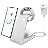 Wireless Charging Station for Samsung - NANAMI 3 in 1 Wireless Charger for Galaxy Watch 5/4/3/Active 2/1 Galaxy Buds, Induction Charging Stand for S23 Plus Ultra S22 S21 S20 Note 20 Z Fold Flip 4