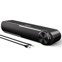 Jeecoo A40 PC Speakers, Computer Speakers for Desktop Monitor,Usb Speaker Stereo Sound with Vibrating Diaphragms, Touch-Control Flowing LED, With a Type-C adapter Bluetooth & USB Input(Not 3.5mm Jack