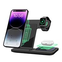 Wireless Charger,VNBBT 3 in 1 Wireless Charging Station Foldable for Apple iPhone/iWatch/Airpods,iPhone 14,13,12,11(Pro,Pro Max)/XS Max/XR/XS/X/8(Plus),iWatch Ultra 8 7 6 SE 5 4 AirPods(No Adapter)