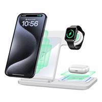 Wireless Charger,VNBBT 3 in 1 Wireless Charging Station Foldable for Apple iPhone/iWatch/Airpods,iPhone 14,13,12,11(Pro,Pro Max)/XS Max/XR/XS/X/8(Plus),iWatch Ultra 8 7 6 SE 5 4 AirPods(No Adapter)