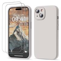 GOODVISH 3 in 1 for iPhone 15/15 Pro/15 Pro Max Case, [2X HD Screen Protector][Upgraded Camera Protection] Shockproof Liquid Silicone Soft Microfiber Lining Smooth Protective Phone Case Cover 6.1"