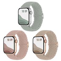 Joehwerr Anti-Slip Braided Band 3-Pack Compatible for Apple Watch Straps 38mm 40mm 41mm 42mm 44mm 45mm 49mm Women, Adjustable Stretchy Elastic Replacement Strap for iWatch Ultra SE 9 8 7 6 5 4 3 2 1