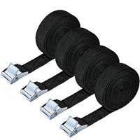 URAQT Tie Down Straps, 4 Pack Heavy Duty Tensioning Belts, 3M Adjustable Cargo Straps Ratchet Straps for Motorcycle, Cargo, Trucks, Trailer, Luggage, 250kg Loading Capacity, Quick Release (Black)