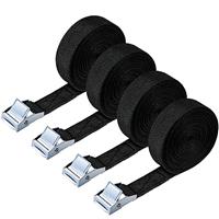 URAQT Tie Down Straps, 4 Pack Heavy Duty Tensioning Belts, 3M Adjustable Cargo Straps Ratchet Straps for Motorcycle, Cargo, Trucks, Trailer, Luggage, 250kg Loading Capacity, Quick Release (Black)