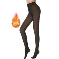 AMIYOYO Fleece Lined Tights For Women Fake Translucent Pantyhose High Waisted Thermal Leggings Ladies Stretch Sheer Thick Winter Warm Stocking