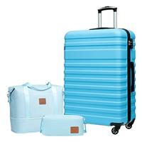 COOLIFE Suitcase Trolley Carry On Hand Cabin Luggage Hard Shell Travel Bag Lightweight with TSA Lock,The Suitcase Included 1pcs Travel Bag and 1pcs Toiletry Bag