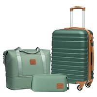 COOLIFE Suitcase Trolley Carry On Hand Cabin Luggage Hard Shell Travel Bag Lightweight with TSA Lock,The Suitcase Included 1pcs Travel Bag and 1pcs Toiletry Bag