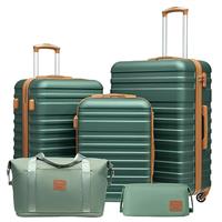 COOLIFE Suitcase Trolley Carry On Hand Cabin Luggage Hard Shell Travel Bag Lightweight with TSA Lock,The Suitcase Included 1pcs Travel Bag and 1pcs Toiletry Bag