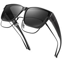 URUMQI Polarized Sunglasses Fit Over Glasses for Men Women, Oversized Square Sun Glasses UV400 Protection Shades
