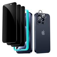 ESR for iPhone 15 14 series Screen Protector Set, 3 Tempered-Glass Screen Protectors and 1 Set Individual Lens Protectors