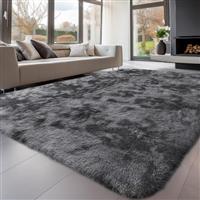 Sour Lemon Rugs Living Room, Grey Area Rugs for Bedroom, Washable Anti Slip Extra Large Shaggy Soft Rug Fluffy Modern Floor Carpets Mat Beside Rugs for Kids Living Room