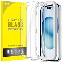 JETech Screen Protector for iPhone, Tempered Glass Film with Easy Installation Tool, Case-Friendly, HD Clear