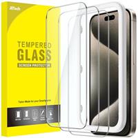 JETech Screen Protector for iPhone, Tempered Glass Film with Easy Installation Tool, Case-Friendly, HD Clear