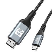 4K 60hz USB C to HDMI Cable 2M,USB Type C to HDMI Cable [Thunderbolt 3/4 Compatible] for MacBook iPad Pro/Air iMac,iPhone 16 15 Plus,Samsung S25 to S8 Surface Android Phone to TV.