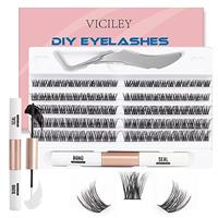 VICILEY Cluster Lashes Individual False Eyelashes Natural Eyelash Extension DIY Lash Clusters Kit