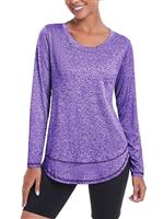 Deaviya Womens Long Sleeve Sports Tops UK, Sport Yoga T-Shirt Workout Running Tops, Crew Neck Quick Dry Golf Activewear Ladies Gym Sports Top
