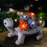 Eletorot Gifts for Women, Solar Garden Ornaments Outdoor, Christmas Birthday Garden Gifts for Mum Grandma, Garden Statue Decor with LED Lights - Unique Housewarming Gardening Presents