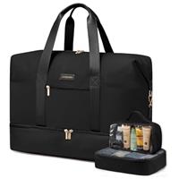 LOVEVOOK Travel Duffel Bag for Women, Waterproof Overnight Weekender Bag with Shoes Compartment & Trolley Sleeve, Hospital Holdall Bag Cabin Suitcase Carry On Flight Bags for Ryanai Easyjet