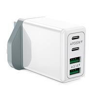 USB C Plug, 40W 4-Port Fast Charger Plug UK Dual Port PD Power Adapter +QC Multi Mains Wall Charger Type C Charging Plug for iPhone 16 15 14 13 12 11 Pro Max Plus XS XR SE,Samsung, iPad, AirPods