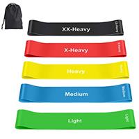 Resistance Bands [Set of 5], Resistance Band for Women and Men, Skin-Friendly Resistance Fitness Exercise Loop Bands 5 Levels for Legs and Glutes,Arms,Pilates,Yoga-Carry bag included
