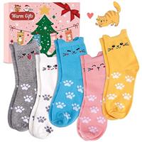 Cat Socks Womens Christmas Gifts: Sock Womens 4-7 ladies socks multipack Cotton Funny Cute Socks for Teenage Girls Birthday Gifts for Women Her Mum Girlfriend Birthday Presents Cat Gifts for Women