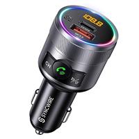 Syncwire Bluetooth 5.4 FM Transmitter for Car, 38W PD&QC3.0 Fast Car Charger Wireless Radio Adapter Bass Sound Music Player Car Kit with Hands-Free Calling Support USB Drive