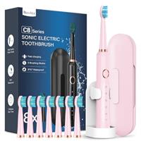 Electric Toothbrush for Adults and Kids, Sonic Toothbrushes with 8 Brush Heads and Travel Case Toothbrush Holder