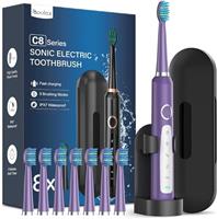 Electric Toothbrush for Adults and Kids, Sonic Toothbrushes with 8 Brush Heads and Travel Case Toothbrush Holder