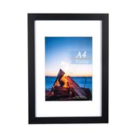 Wooden photo frame with mat