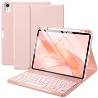 Vobafe Case with Keyboard for iPad Air 11 inch 2025 2024 M3 M2/iPad Air 5 4 2022 2020 10,9 inch, 7 Color Backlight Wireless Detachable Keyboard Cover with Pencil Holder, UK Layout