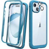 Diaclara Designed for iPhone 15 phone Case, Full Body Rugged Case with Built-in Touch Sensitive Anti-Scratch Screen Protector, with Camera Lens Protector for iPhone 15 6.1" (Frosted Clear)