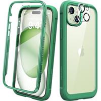 Diaclara Designed for iPhone 15 phone Case, Full Body Rugged Case with Built-in Touch Sensitive Anti-Scratch Screen Protector, with Camera Lens Protector for iPhone 15 6.1" (Frosted Clear)