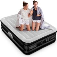 Airefina King Inflatable Mattress, Air Bed with Built-in Electric Pump, Blow Up Mattress in 3 Mins Self-Inflation/Deflation, Portable Airbed Carry Bag for Camping, Travel & Guests, Home -203x152x33cm