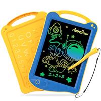 HOMESTEC AstroDraw Girls Toys 2 3 4 5 6 Year Old Girls Gift, Colourful Drawing Pad Portable Handle, LCD Writing Tablet Kids, Travel Learning Toys Birthday Gifts Age 2+ Purple/Pink
