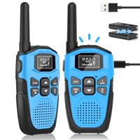 Walkie Talkies for Adults Long Range 3 Pack, NXGKET Rechargeable Kids Walky Talky with Built-In Li-Ion Battery, 16 Channels Radio with Type-C Charging Cable,VOX Function,LED Flashlight, for Camping