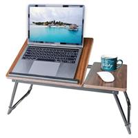 HOFLERA Laptop Desk, Laptop Bed Table with Foldable Legs & Cup Slot, Reading Holder Notebook Stand Breakfast Bed Tray Book Holder for Sofa, Bed, Terrace, Balcony