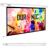 Duronic Projector Screen MPS, Pull-Down Projector Screen, Matt White +1 Gain, HD High Definition, Home Cinema School Office