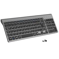 cimetech Wireless Keyboard, 2.4G Ergonomic Keyboard with Number Pad, Silent USB Computer Keyboard for PC, Laptop, PC, Desktop and Windows 10/8/7/XP - Silver