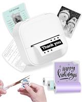 Phomemo T02 Inkless Photo Printer - Mini Portable Wireless Bluetooth for iOS & Android, 203dpi Black and White Printing for Study, Note, Picture, Journal
