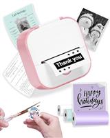Phomemo T02 Inkless Photo Printer - Mini Portable Wireless Bluetooth for iOS & Android, 203dpi Black and White Printing for Study, Note, Picture, Journal