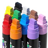 Arrtx Brush Tip and Fine Tip Paint Markers,Acrylic Paint Pens for Rock Painting, Water Based Acrylic Painting Supplies for Fabric, Ceramic, Fabric, Canvas, Wood, Glass