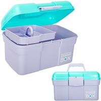 Creahaus 11inch Multipurpose Storage Box/Craft Storage Boxe With Compartments/Plastic Tool Box/Medicine Storage Box/Hair Accessories Organiser/Sewing Box