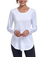 Deaviya Womens Long Sleeve Sports Tops UK, Sport Yoga T-Shirt Workout Running Tops, Crew Neck Quick Dry Golf Activewear Ladies Gym Sports Top